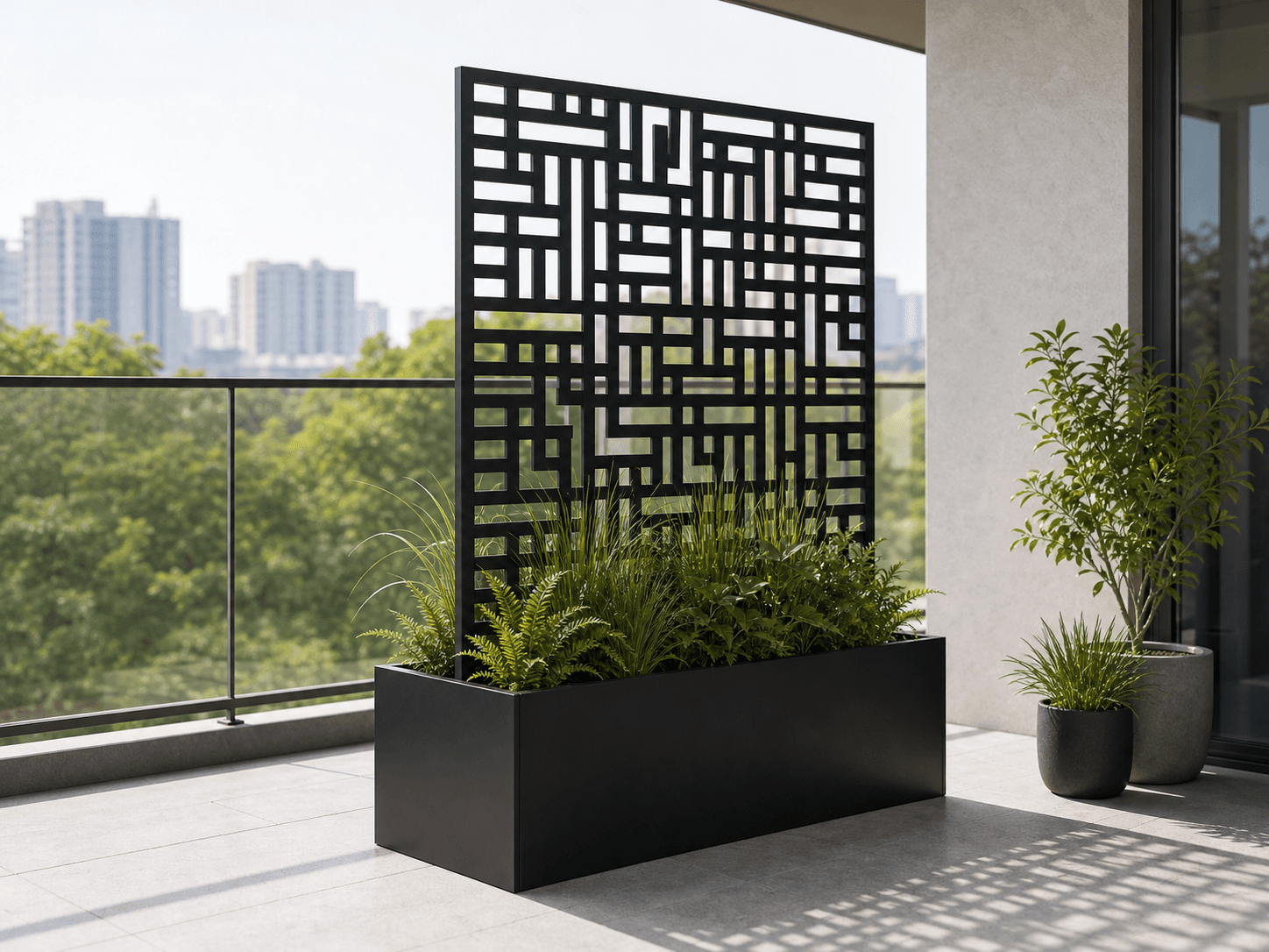 Decorative Privacy Screen Planter view 2
