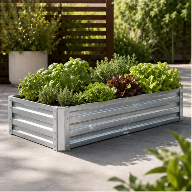 Oval Metal Planter Bed view 3