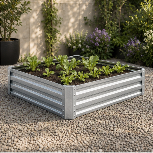 Oval Metal Planter Bed view 4