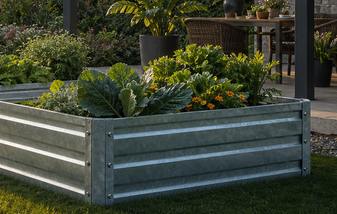 Oval Metal Planter Bed view 6